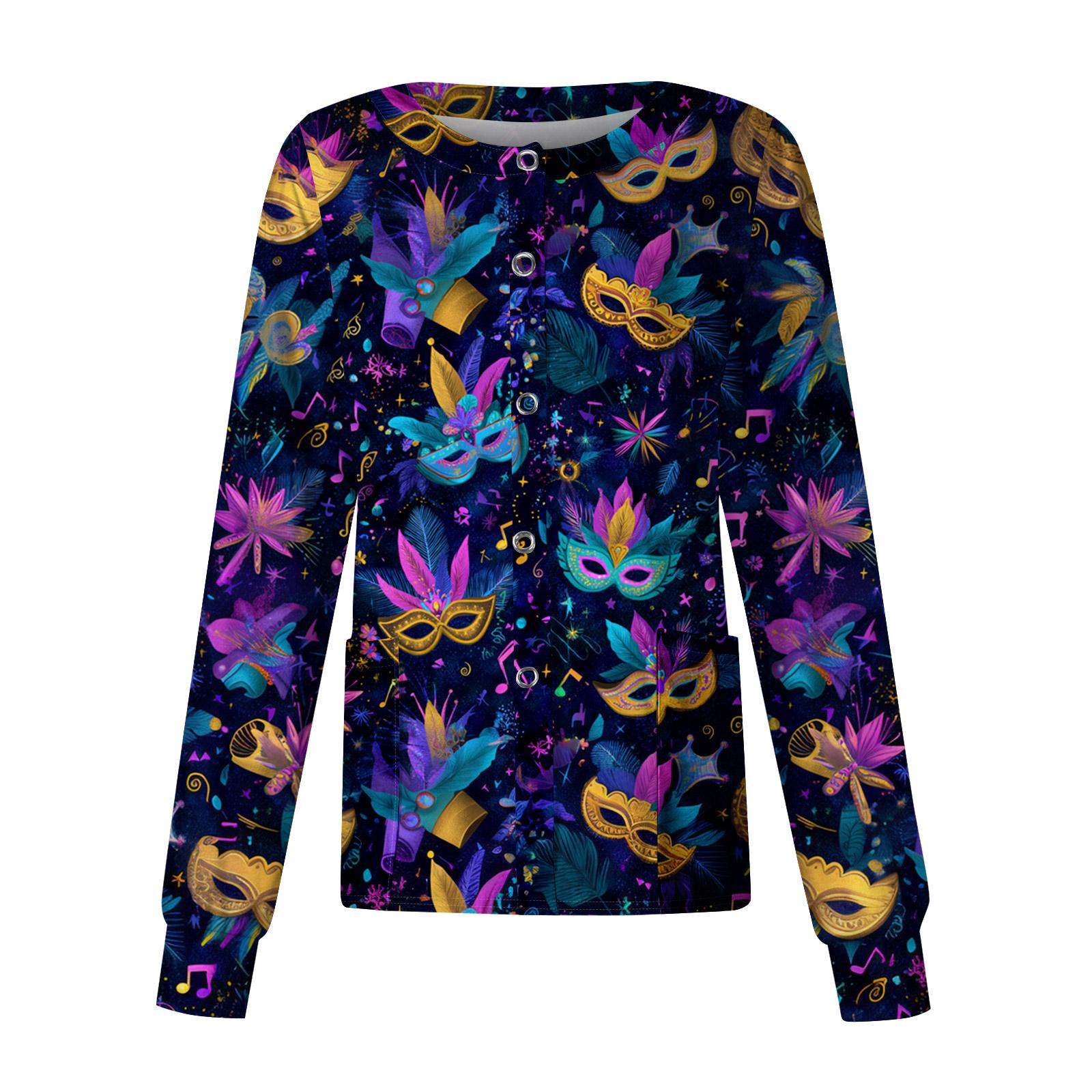 

Women s Casual Long Sleeve Single Breasted Printed Dry- Top XXXL