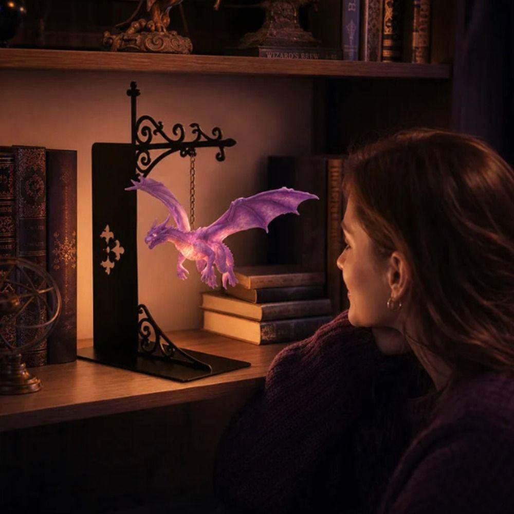 Vintage Bookshelf Lantern Light Purple Bookshelf Ghost Light Dragon Bookshelf Lamp Reading