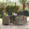 VidaXL 5-Piece Garden Dining Set with Cushions In Grey Poly Rattan 3380275