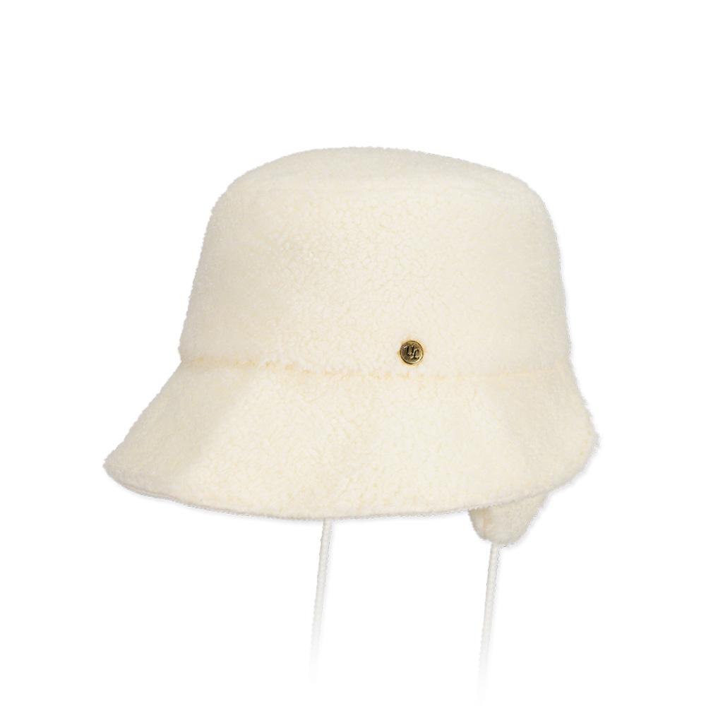 ULUK Circle-Decorated Wool Corduroy Earmuffs Bonnet Hat_Ivory