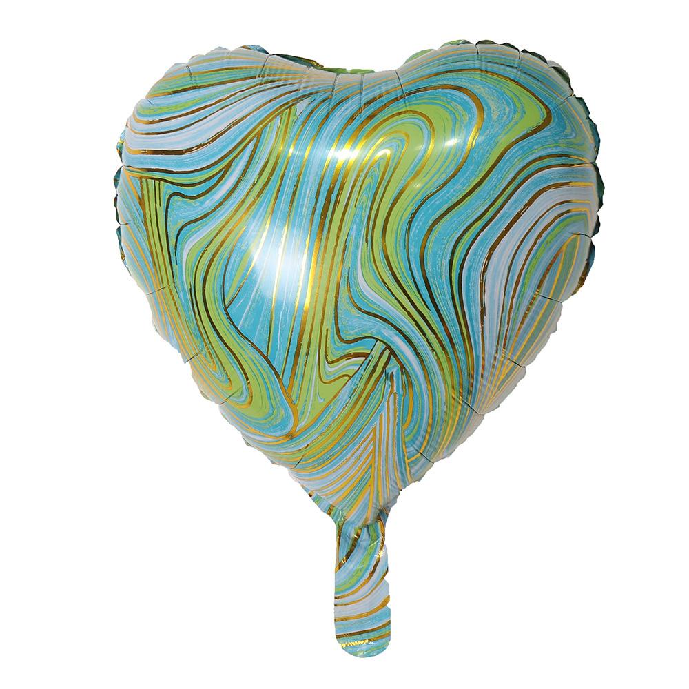 18inch Agate Love Peach Heart Balloons Birthday Wedding Party Decoration Colorful Cloud Pattern Pentagram Aluminum Foil Balloon