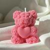 Rose Bear Aromatherapy Candle Silicone Mold Valentine's Day Wedding Party Atmosphere Home Decoration Mold Creative Styling Mold