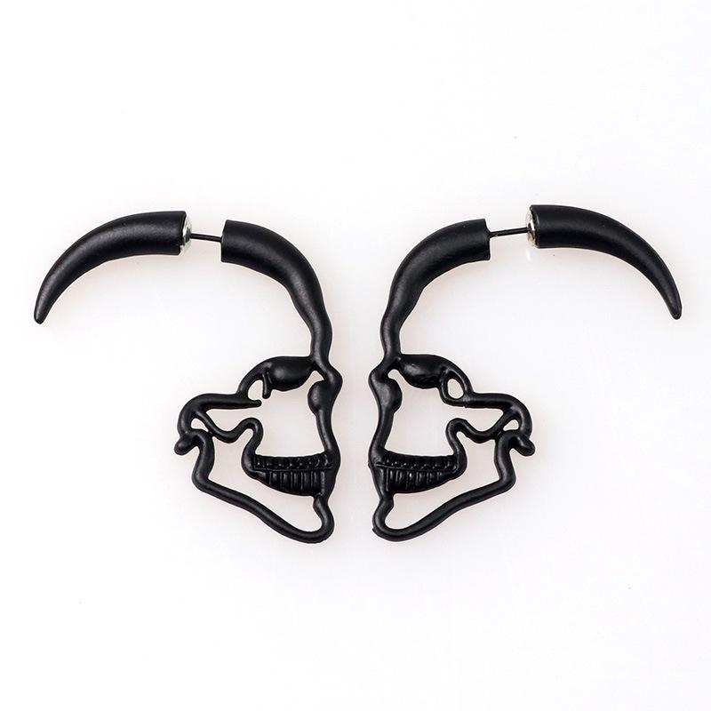 Boucles d'oreilles pendantes créatives avec tête de mort percée pour femmes hommes Style Punk Rétro Hip Hop Rock Clous Accessoires de Bijoux
