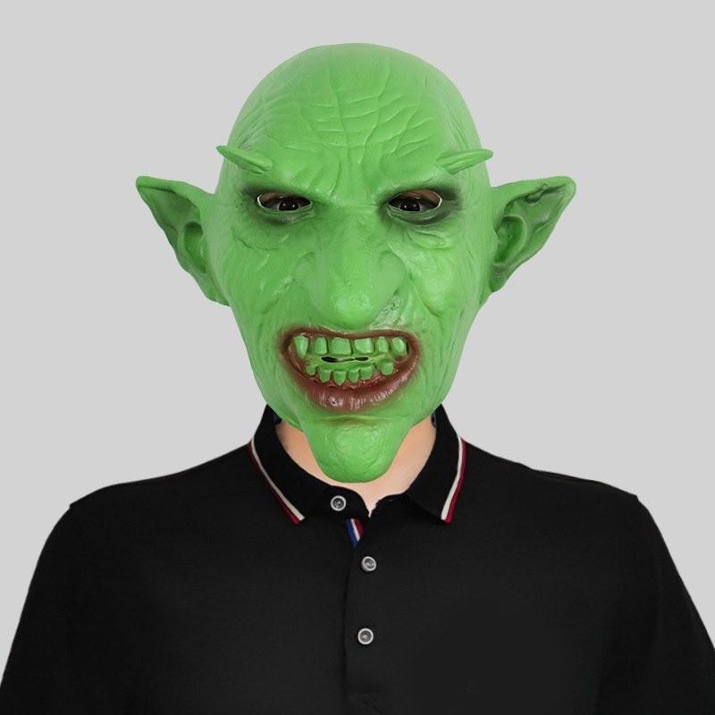 

Маска Гоблина Ужаса Латексный Материал Хэллоуин Косплей Реквизит Головной Убор Выступление зелёный