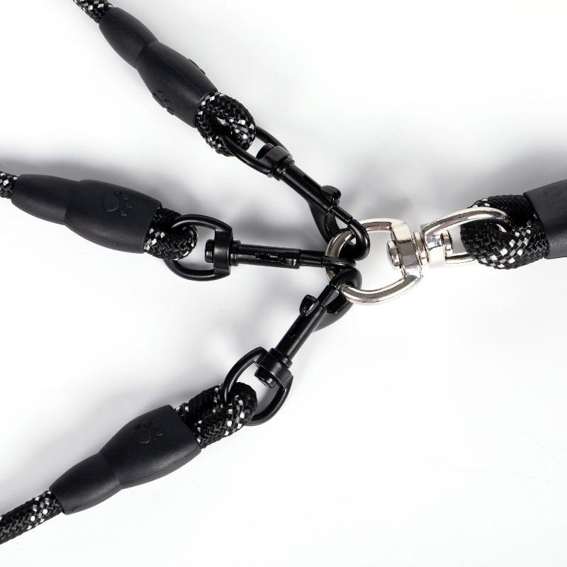 3 in 1 Reflective Multi Dog Leash Soft Foam Handle Anti Tangle Swivel Hook Heavy Duty Rope for Walking 3 Pets Together