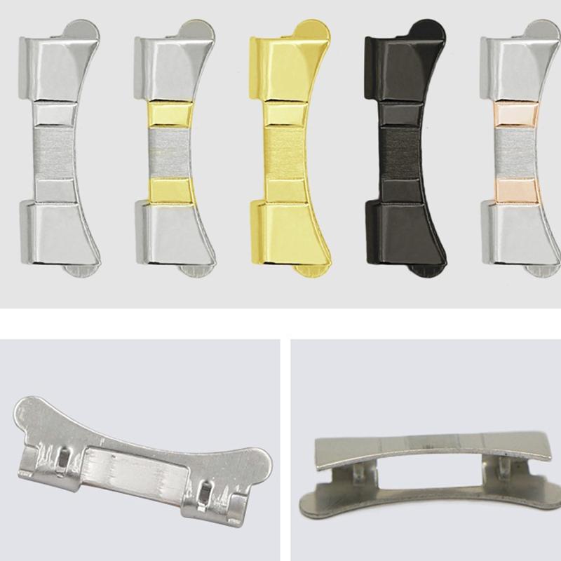 Metal Watch Accessories Arc Elbow Connector 14mm 15 16 17 18 19 20 21 22 23 24mm Strap Replacement Accessories