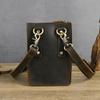Retro Genuine Leather Waist Bag – Multifunctional Crossbody Pouch for 6-inch Phones