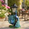 Decorazione Solare da Esterno Pavone, Statua da Giardino con Lanterna Resistente alle Intemperie per Patio Prato Sentiero Decorazione Paesaggistica, Regali Festa della Mamma