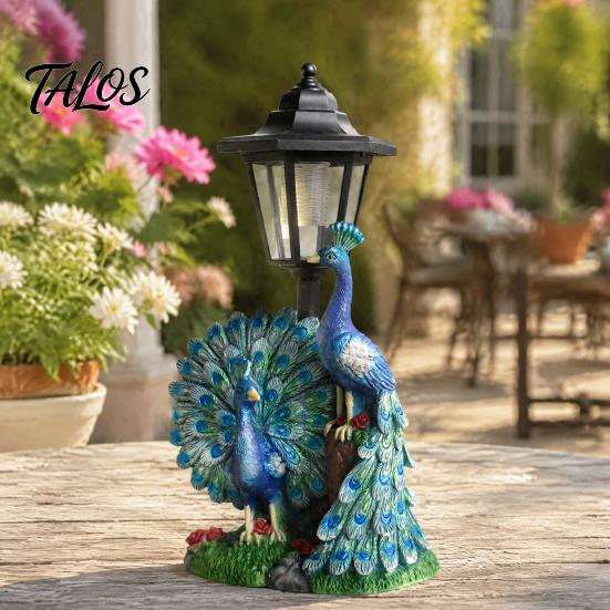 Decorazione Solare da Esterno Pavone, Statua da Giardino con Lanterna Resistente alle Intemperie per Patio Prato Sentiero Decorazione Paesaggistica, Regali Festa della Mamma