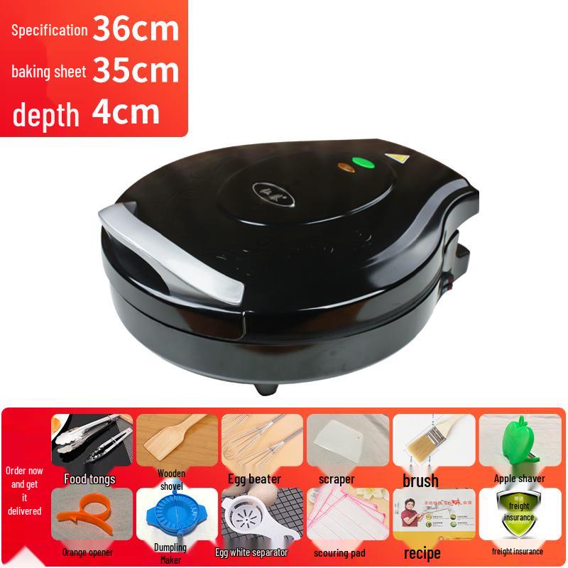In Stock: Hongtai Electric Griddle - Deepened, Enlarged Frying Pan with Double-Sided Heating and Automatic Power-Off (Laobing)