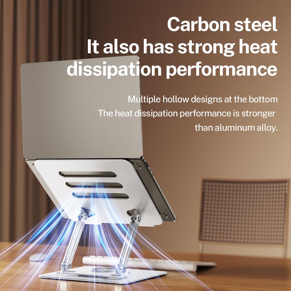 J61 12-17.3 inch Tablets Laptop Stand Height Adjustable Rotating Foldable Carbon Steel Notebook Desktop Holder Riser