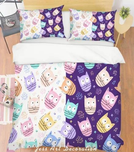 Comforter Owl Bedding Set Decoration Gift Suitable For Children Boys Girls And Adults Warm Soft Comfortable And Breathable