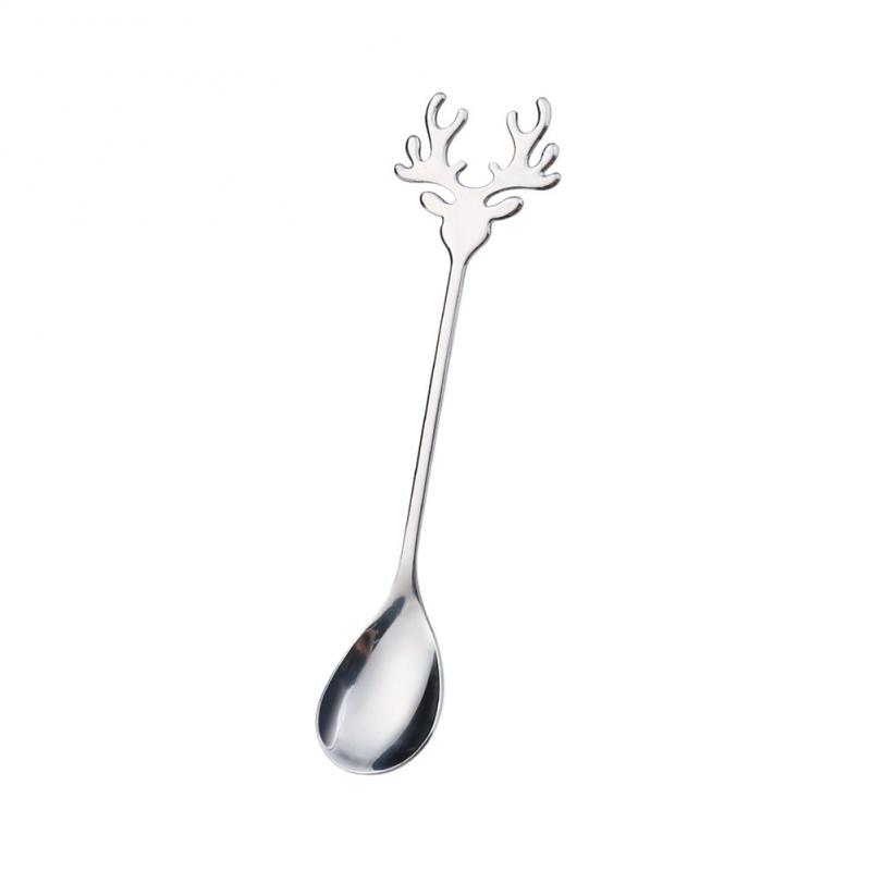 Stainless Steel Coffee Spoon Christmas Gift Teaspoon Dessert Snack Scoop Ice Cream Dessert Mini Spoons Tableware Kitchen Tools