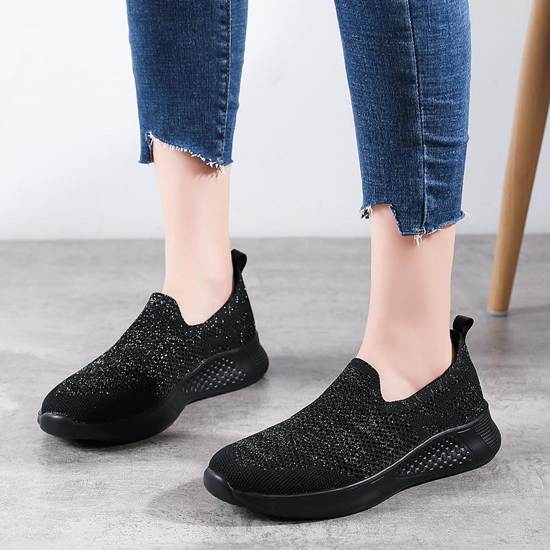 Summer Women Sneakers Comfort Casual Plus Size Flats Loafers Soft Walking Sports Shoes Slip On Large Size