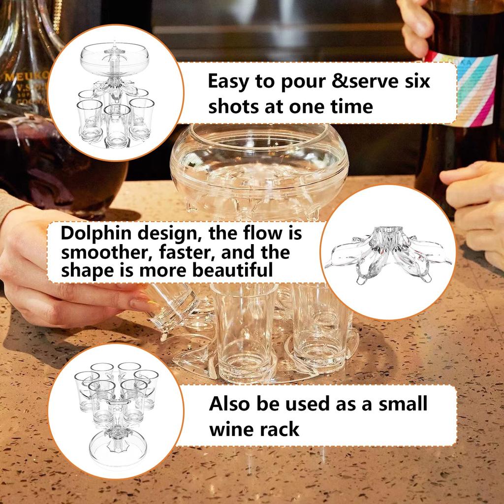 Wielofunkcyjny Dystrybutor Wina Z 6 Kieliszkami Impreza Festiwal Gry Likier Napoje Dystrybutor Do Napełniania Płynami Akcesoria Barowe