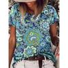 T-shirt Geometriche Stile Etnico alla Moda Maglietta a Manica Corta Oversize da Donna Stampa 3D Retrò Top Harajuku Magliette Abbigliamento Donna