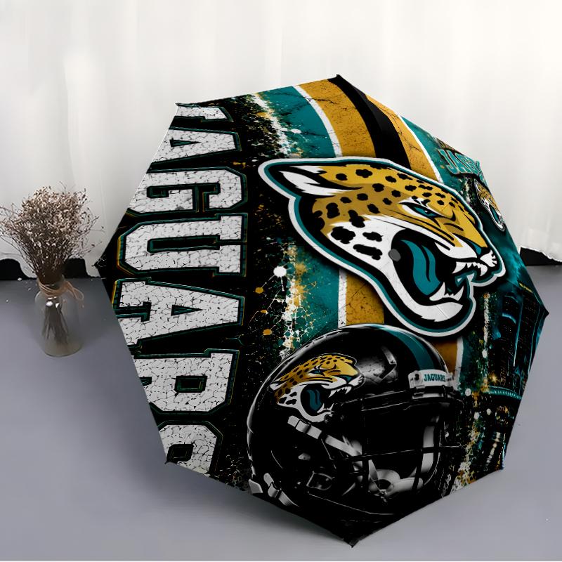 Printed Jacksonville Jaguars logo Folding Umbrella,Outdoor,Leisure,And Travel Umbrella,Durable Umbrella Fabric,Birthday And Holiday Gift