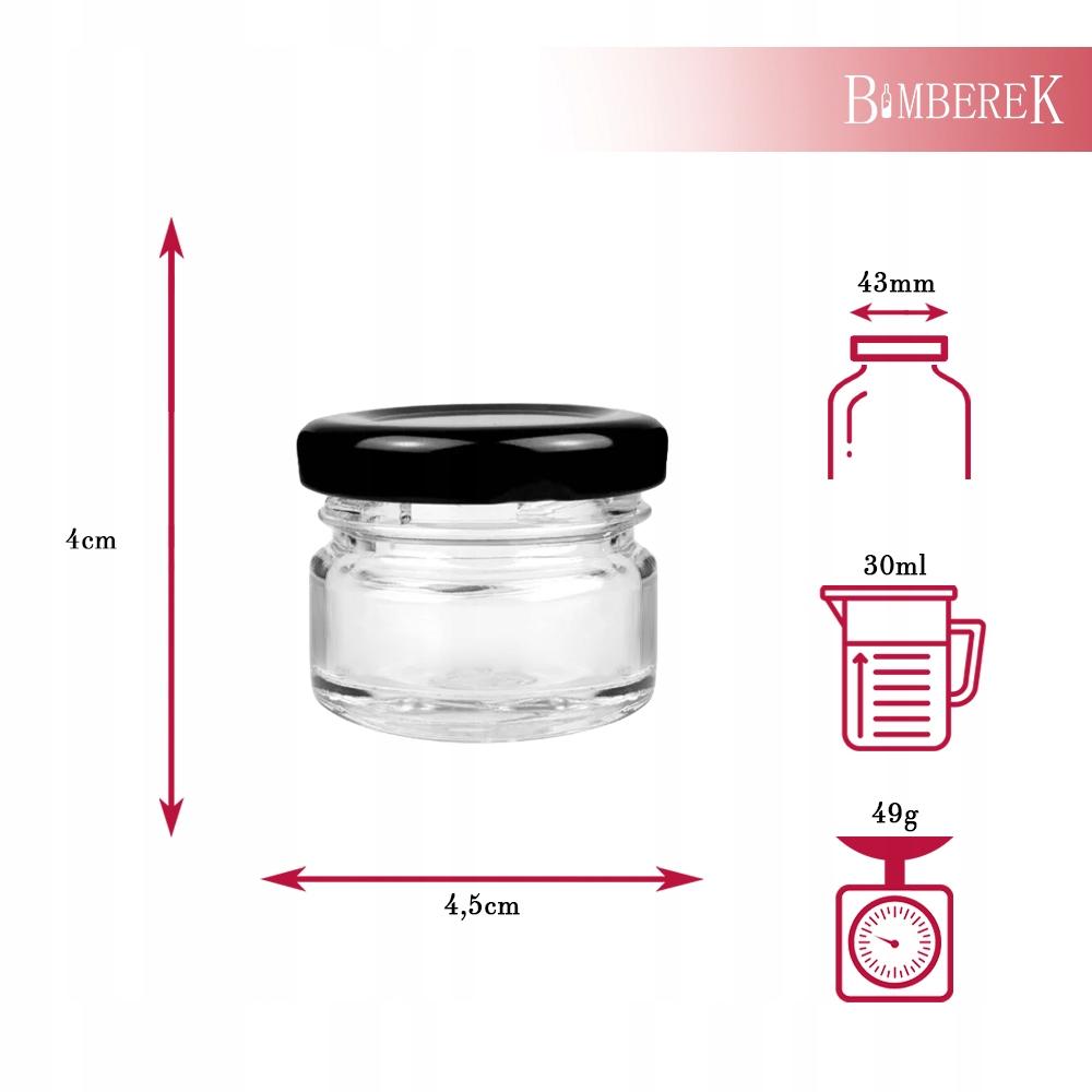 100x JAR 30ML WITH A LID HONEY JAM SPICES HERBS GIFT WEDDING