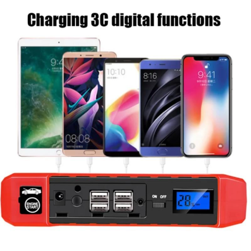 4-in-1 89800mAh 12V Power Assisted Starting Vehicle Emergency Starter Charger Booster Battery Pack