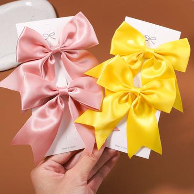 2 Stück Baby Schleifen Haarspange für Kinder Mädchen Einfarbig Haarnadeln Haarspangen Handgefertigter Kopfschmuck Haaraccessoires 4,52 Zoll