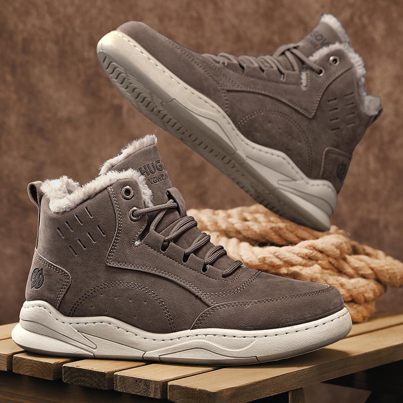 Vintersnøstøvler for menn Holder varmen Bomullssko Utendørs tursko Plysj Varm Høy ankelstøvler Joggesko