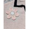 Women's  Fall Winter Pullover Sweater, Contrast Color Collar Flower Embroidery Beaded Patchwork Top, Casual Women's Clothing