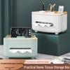 Luxury Multifunctional Tissue Box with Remote Storage for Living Room