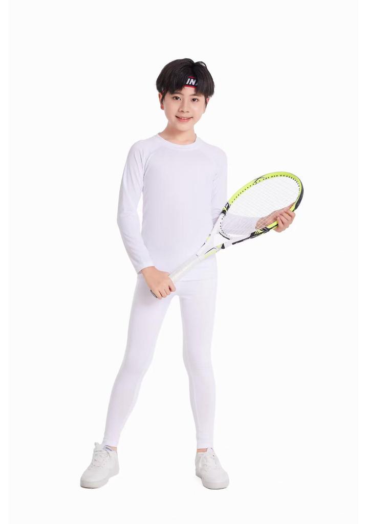 Kids' Quick-Dry Base Layer Sports Set: High-Elasticity Compression Top & Pants for Running, Training, Fitness, and Basketball