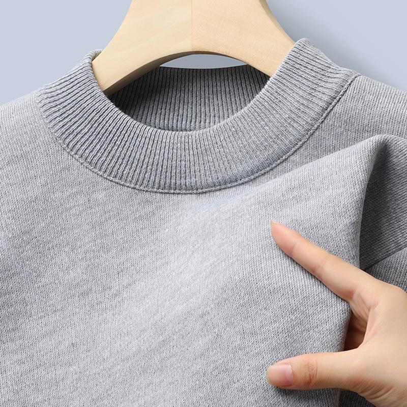Winter Men O-Neck Solid Color Pullover Men Warm Slim Sweaters Male Clothing Underwear Men Knitting Blouse Base Tops