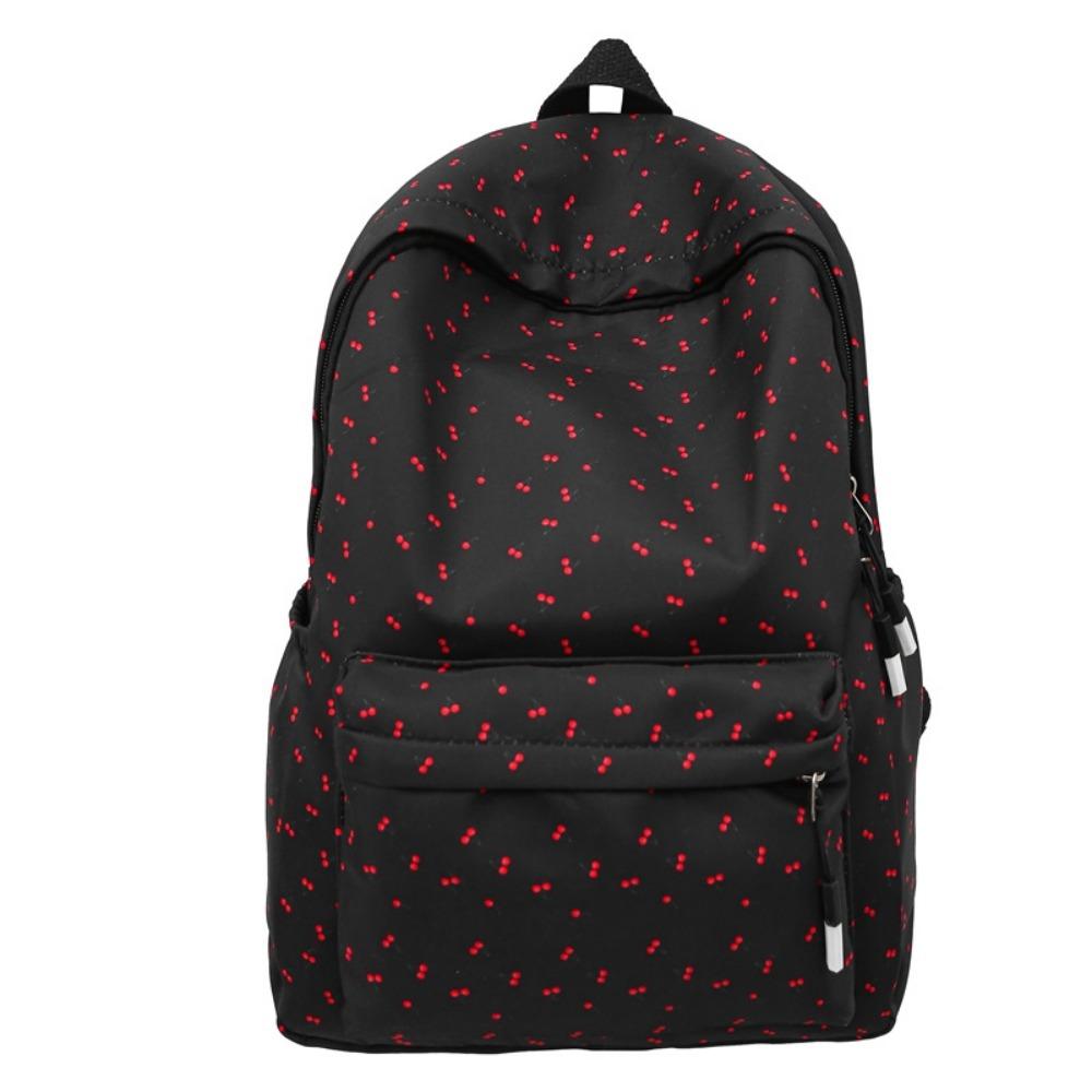 Cartoon Floral Print Backpack Breathable Large Capacity Student Schoolbag Ultra-light Nylon Book Bag