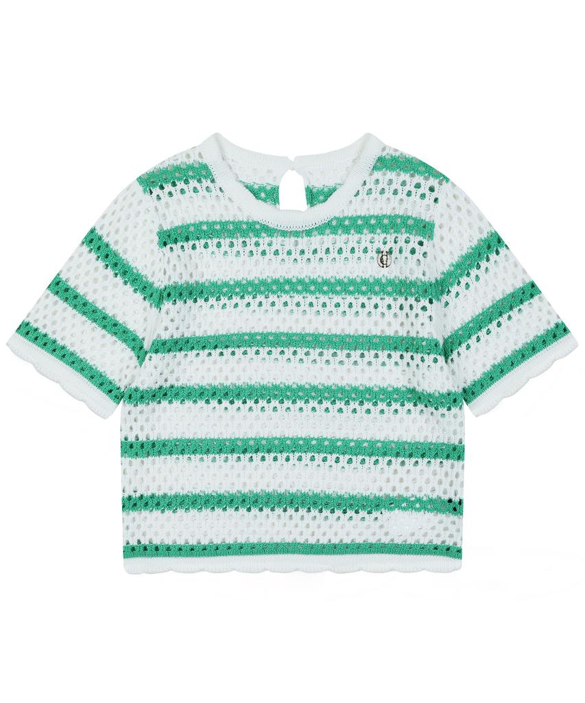 HARDCORE HAPPINESS Signature Stripe Crop Knit_Green