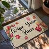 Wipe Your Paws Door Mat Winter Outdoor Rug Christmas Decorative Doormats Home Kitchen Entrance Rug Floor Front Door Mats Door