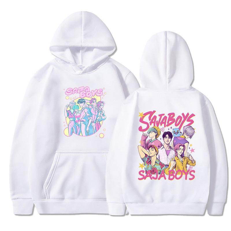 

Худи K-pop Охотники на демонов Женские Мужские Толстовки с длинным рукавом Харадзюку Унисекс Пуловер Топы Подарок для фанатов K-Pop Мода Спортивная одежда Тренды XXS белый