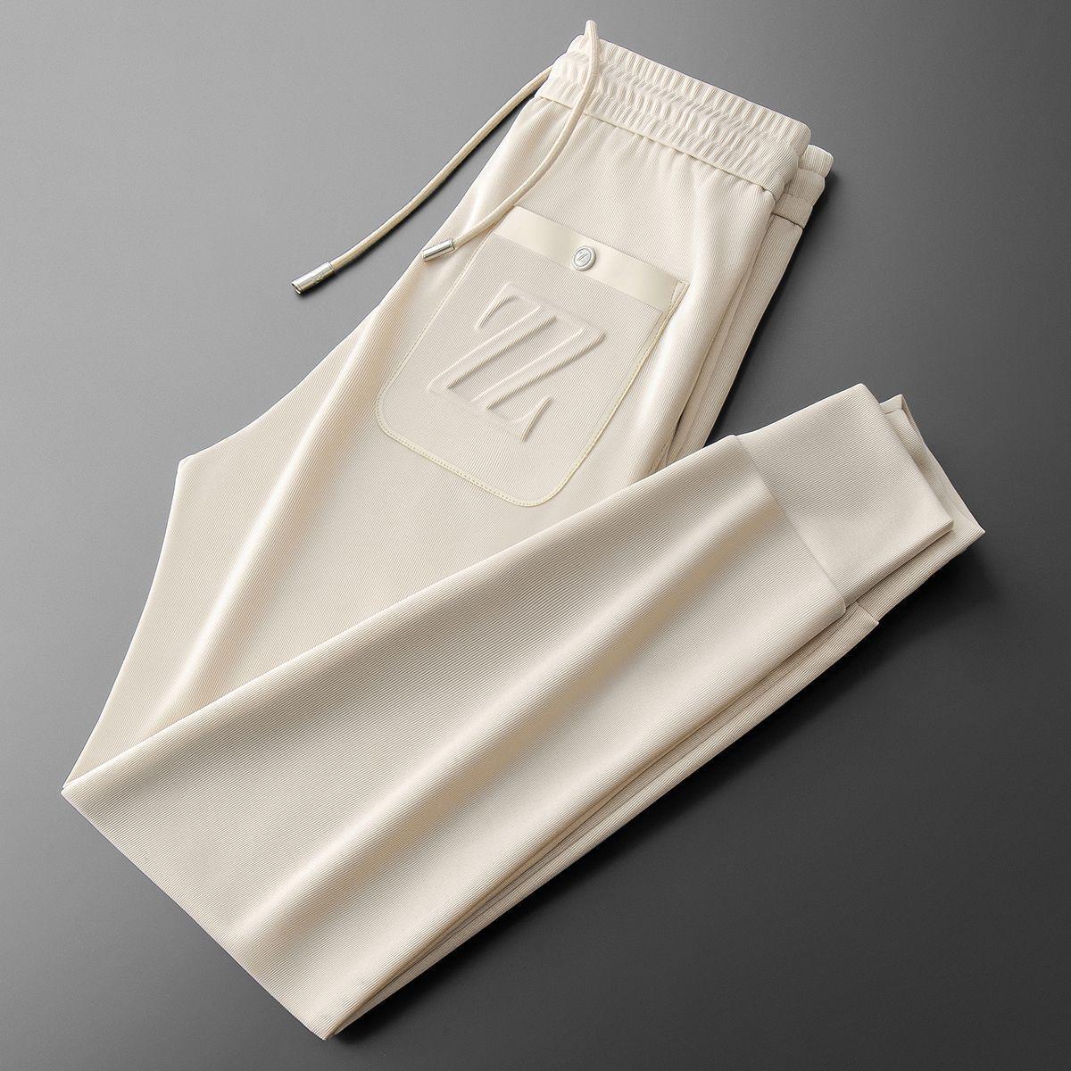 

2023 Летние мужские роскошные вышитые спортивные повседневные спортивные штаны с манжетами 3XL (Suggested 75-85 kg)