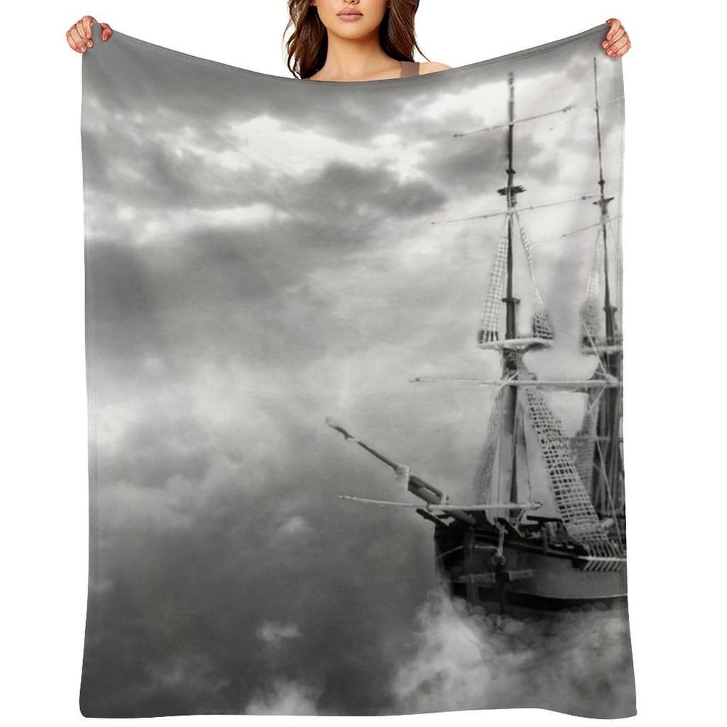 Neverland Ship (B&W) Throw Blanket Blankets Ands Giant Sofa Warm Funny Gift Blankets