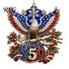 Durable Transparent Acrylic Hangings 250th Anniversary Christmas Ornament, Patriotic Hanging Decor Commemorative Keepsakes for Home with Eagle