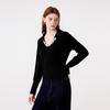 FivePlus Women's Slim Fit V-Neck Knit Sweater with Woven Chain Detail