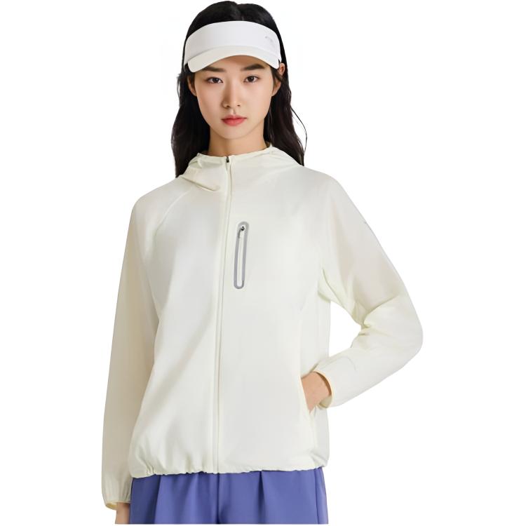 Anta Comfortable Versatile Simple Solid Color Hooded Windproof Sun Protection Jacket Women Jackets Endless-Green 162525603-1