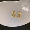 Fashion Multilayer Ring C- Shaped Stud Earrings for Women Minimalist Minority Design Earrings Fashionable Earrings Accessible Luxury Fancy