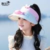 1121 children's hat summer outdoor sun protection visor boys and girls cartoon cute big brim with fan empty top hat