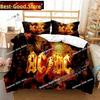 Fashion AC DC Rock Band Bedding Set Printed Bed Set With Pillowcase Bed Duvet Cover Soft Single Double Queen Super King Size