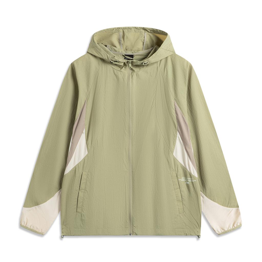 Li Ning Sports Lifestyle Series Color Block Zipper Hooded Versatile Casual UV Protection Jacket Men jackets Shuttle-Leaf-Green AFDV827-4