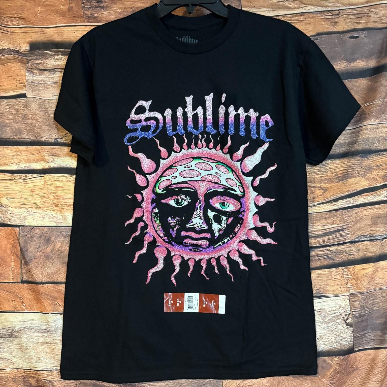 Sublime Men’s Black M 100% Cotton Sun Graphic Print Band Tee Unisex T-Shirt XXL