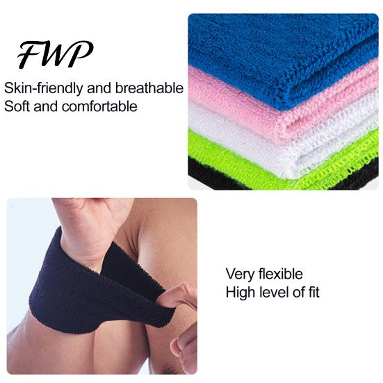 Sensitive Skin Wristband Terry Cloth Wrist Sweatband Breathable Absorbent Sports Band Men Running Women Athletic Football Volleyball Basketball Tennis