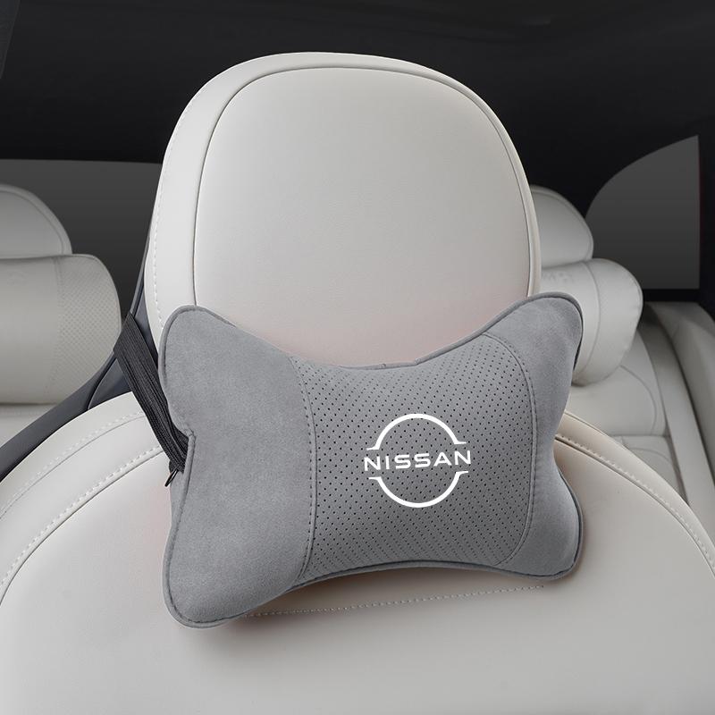 1Pcs Car Seat Headrest Auto Logo Neck Spine Protection Pillow For Nissan GTR NISMO Qashqai Patrol X-trail Tiida Navara Sylphy