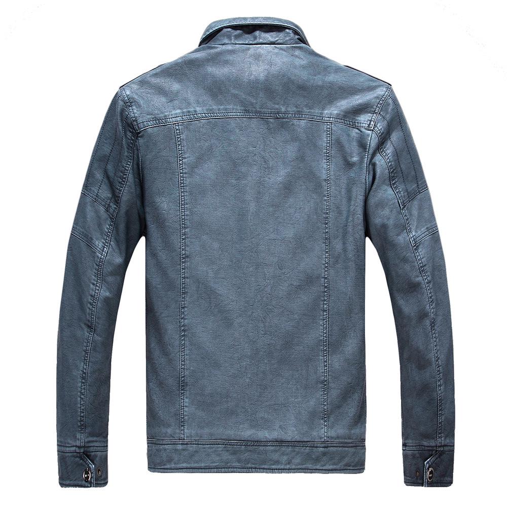 Chaqueta Retro de Cuero PU para Hombre con Forro Polar: Estilo Lavado Otoño/Invierno