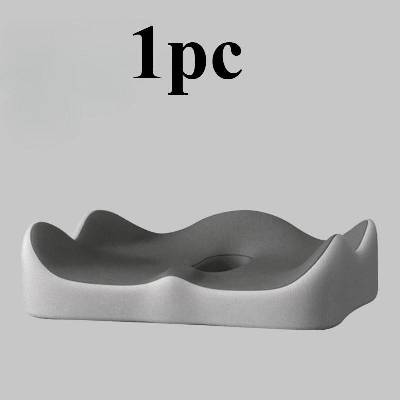 1pc Ergonomic Seat Cushion with 3D Memory Foam Support, Anti-Slip Base, for Office Chair, Car, Wheelchair, All-Day Comfort