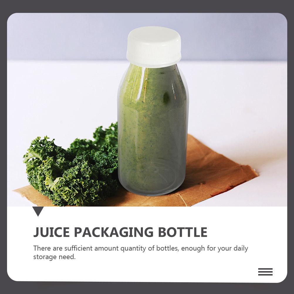 12 Pcs Bottle Drink Bottles Juice Packaging Sub Packing Plastic Transparent with Caps Beverage Thicken Travel