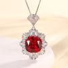 Jewelry Simulation Red Corundum Fat Blue Spinel Pendant Set 14 * 14-12 * 12