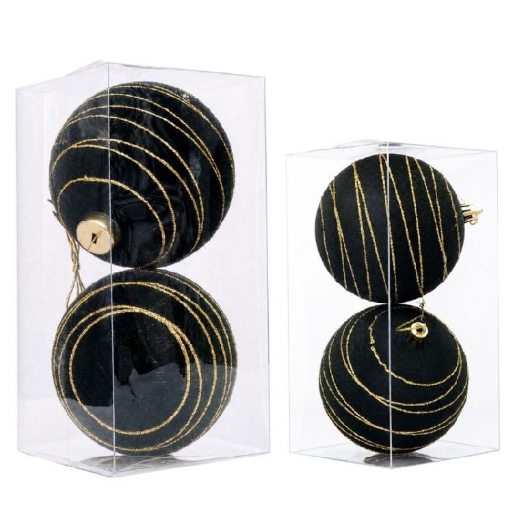 2Pcs Christmas Baubles Ornament Sparkling Velvety Sphere Decoration For Christmas Tree Wreath Mantels Window Display